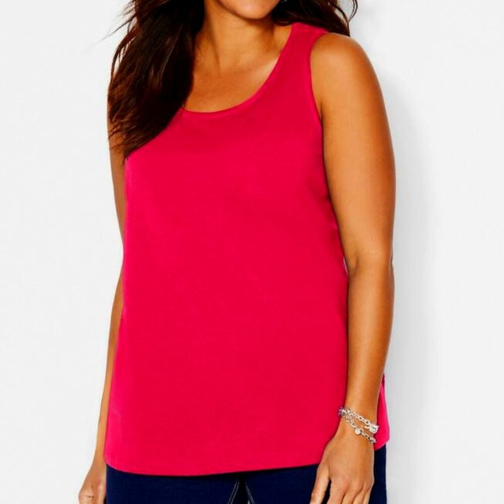 Catherine's Deep Pink/Red Suprema Tank Top- 4X- NWT